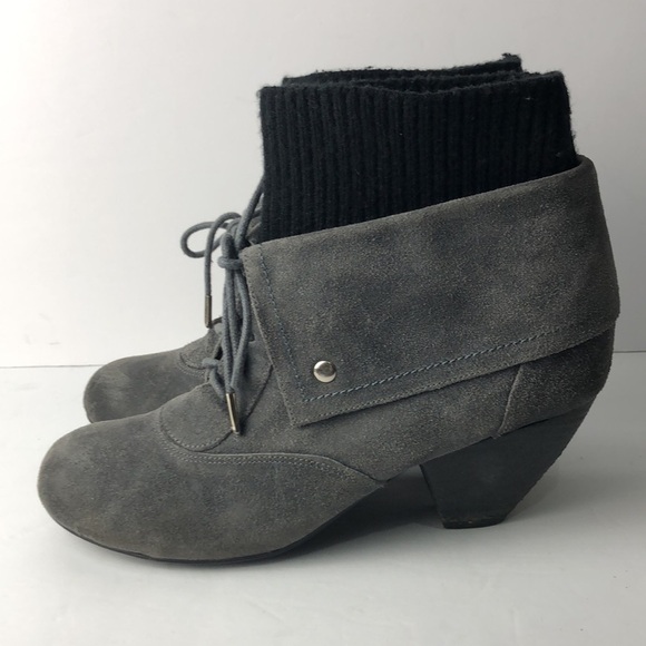 Dr Scholls Ali Elephant Grey Lace Up Ankle Boots - Picture 6 of 8